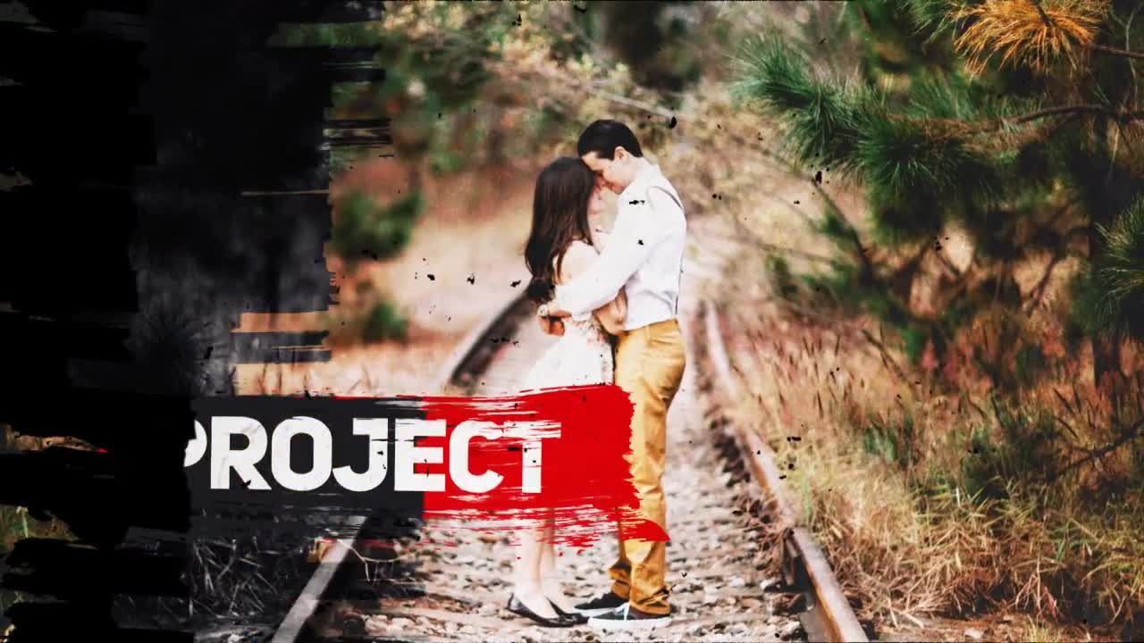 画笔涂抹转场特效复古视频素材库精选AE模板