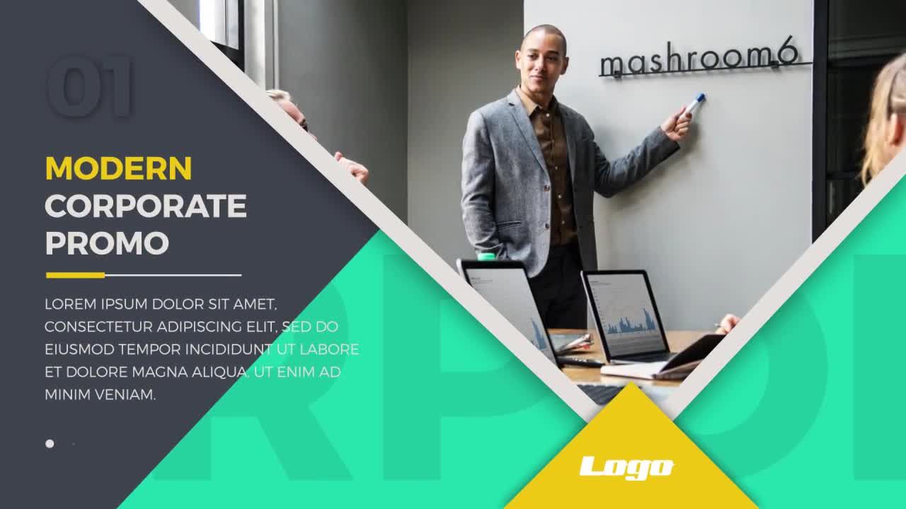 动态三角图形分割转场特效公司企业宣传介绍视频素材库精选AE模板