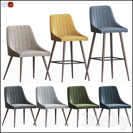 Amos高脚椅酒吧椅素材之家精选3D模型