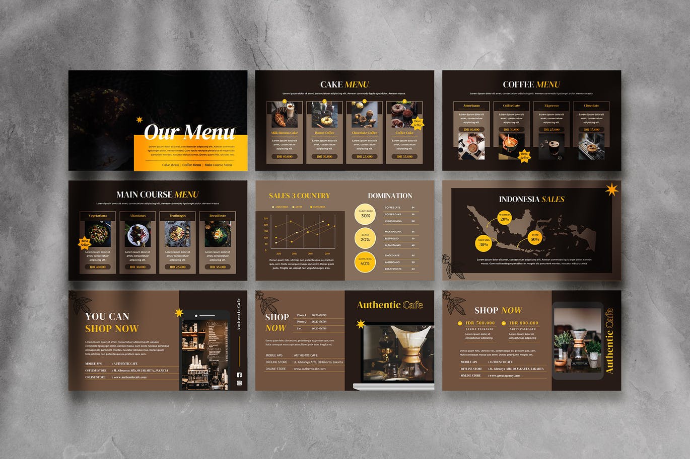 咖啡主题PowerPoint幻灯片设计模板 Authentic Coffee Presentation Template插图(5)