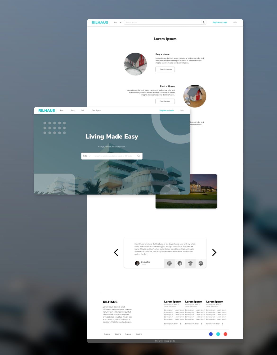 房地产中介网站设计HTML模板素材库精选 RILHAUS – Real Estate Homepage Template插图(2)