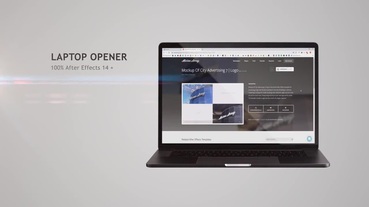 笔记本电脑动画开场素材库精选AE模板