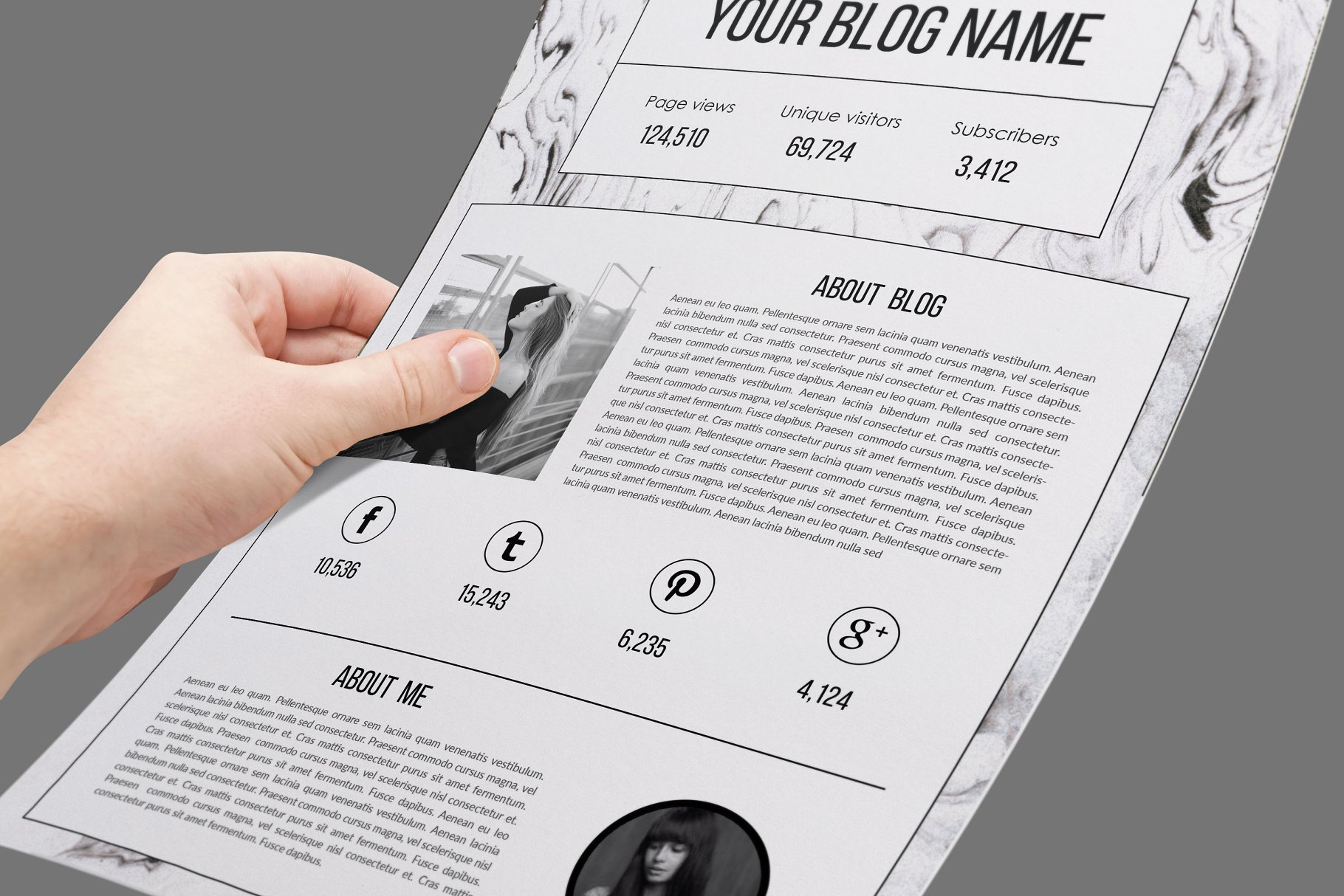 创意博客/社交媒体广告报价单模板素材库精选 Modern media kit template插图(3)