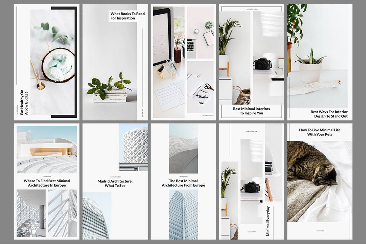 极简主义设计风格Instagram社交设计素材包 Belgrade Minimal Instagram Pack插图(10)