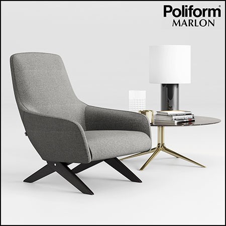 装饰品、书籍及台灯扶手椅素材之家精选3D模型