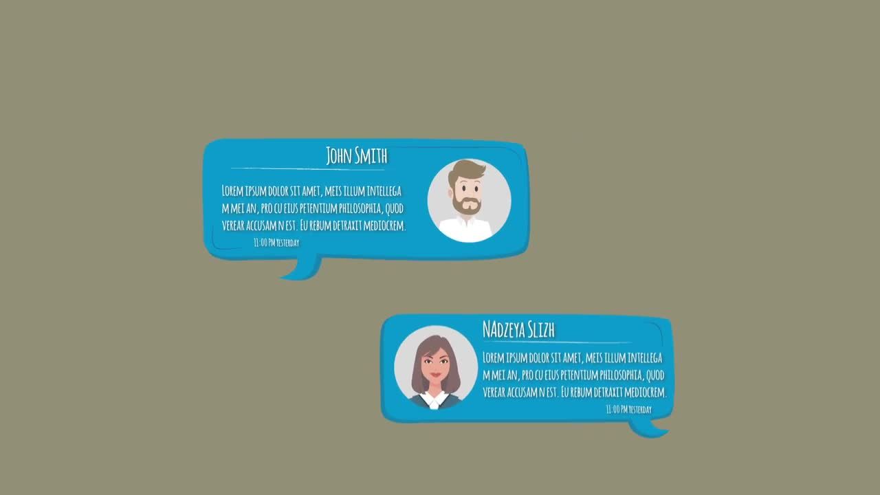 不同风格的手绘对话框文本素材库精选pr模板