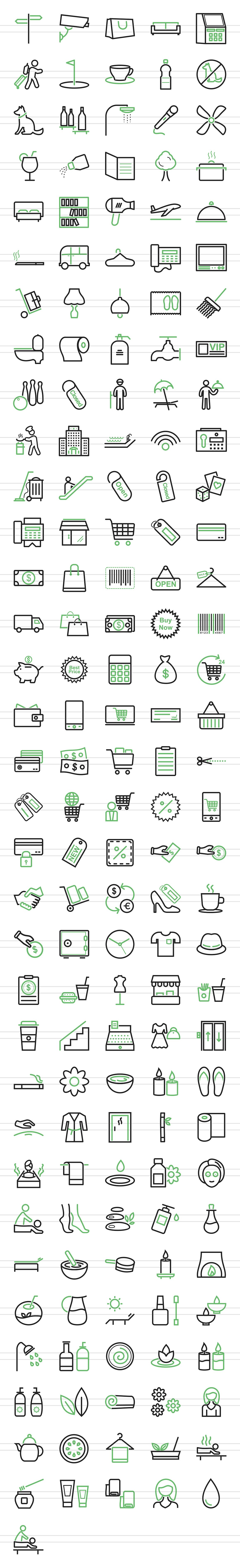 166个酒店&休闲娱乐的线形矢量图标下载[ai,eps,cdr,svg,png,jpg]插图(1)