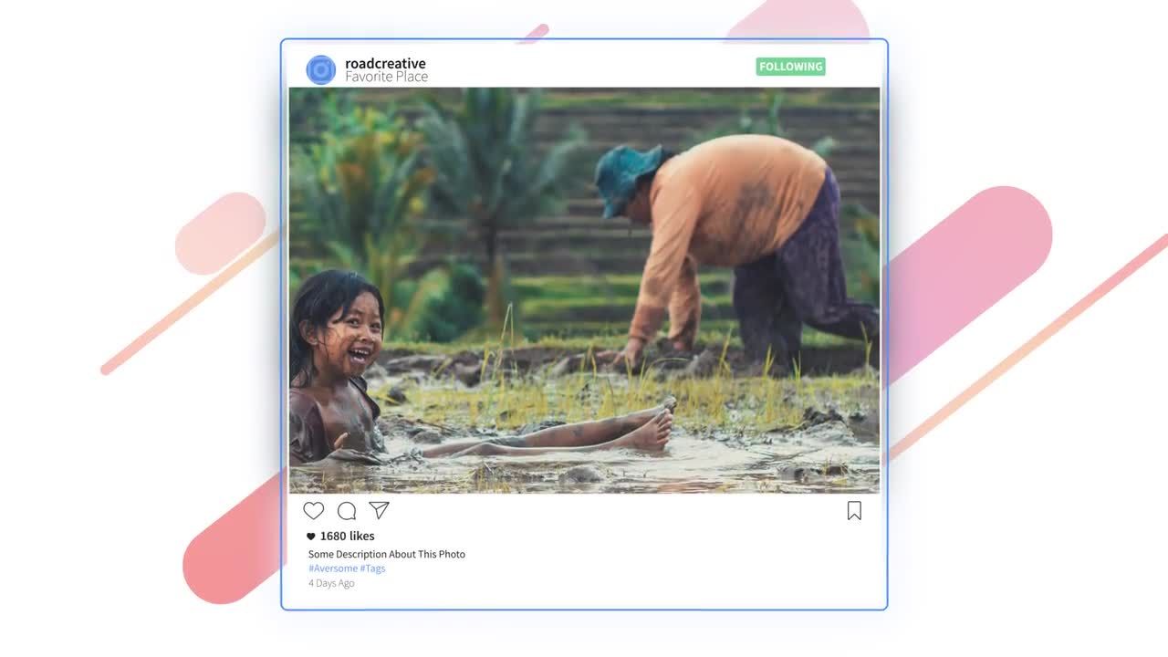 现代时尚创造性动画照片相册展示素材库精选AE模板