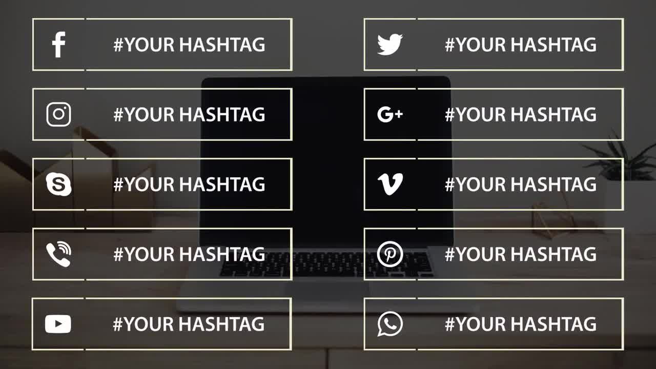 优雅的下三分之一社交媒体全屏标题素材库精选AE模板