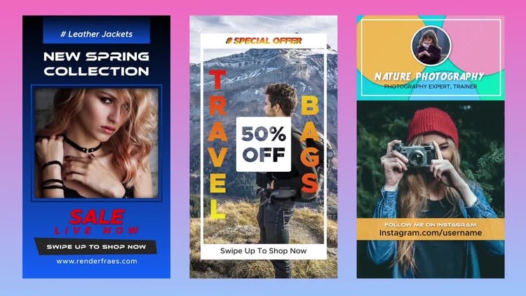 现代明亮的Instagram故事素材库精选AE模板