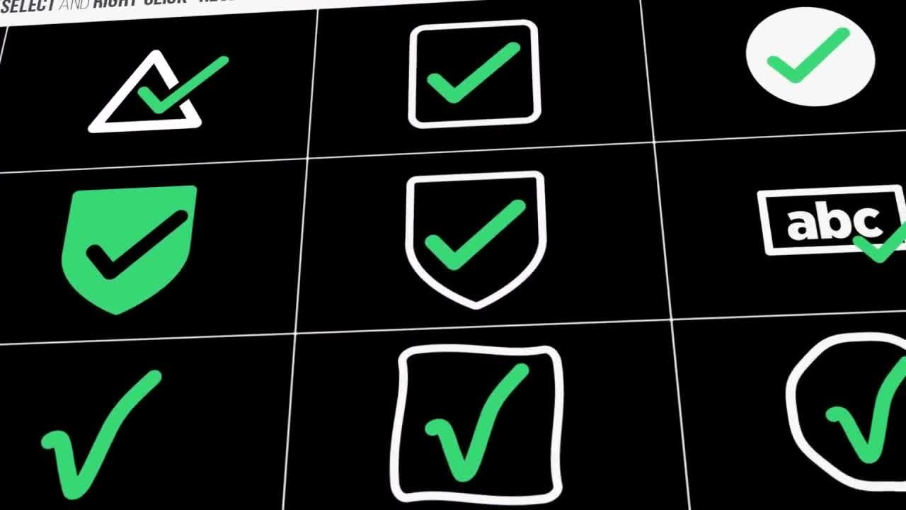 干净清晰流畅的检查标记文字动画素材库精选AE模板