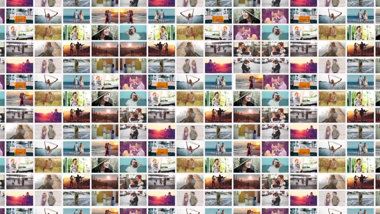 醒目的马赛克照片徽标显示素材库精选AE模板