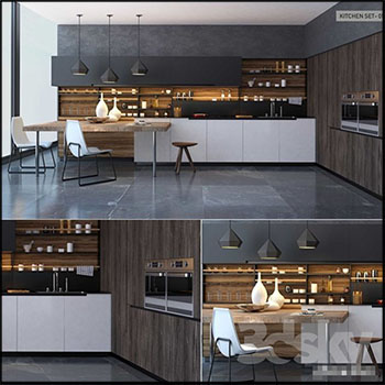 厨房电器设备橱柜整套素材之家精选3D模型