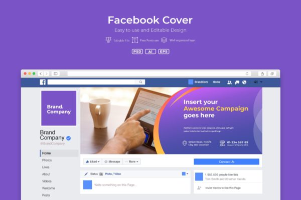 企业商务主题Facebook主页封面设计模板素材库精选v2.6 ADL Facebook Cover.v2.6