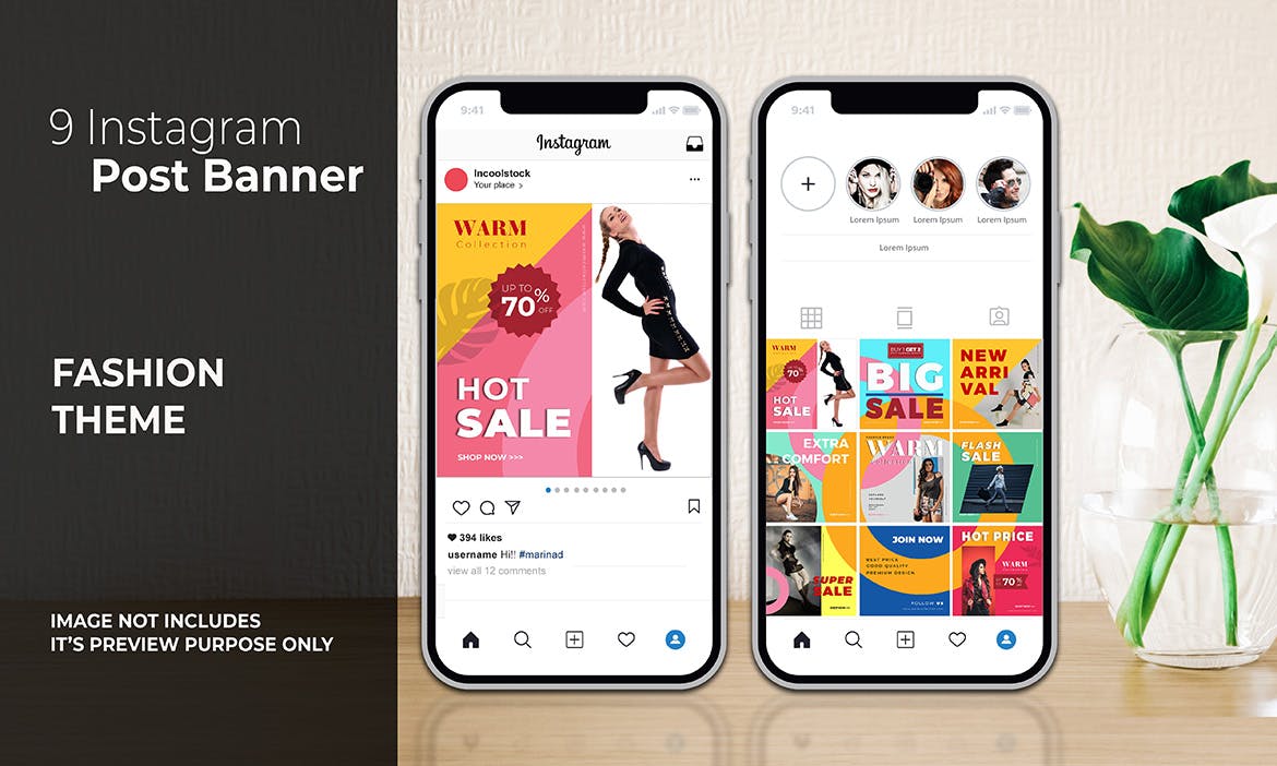 Instagram社交平台时尚促销广告设计模板素材库精选 Fashion Instagram Post插图(1)