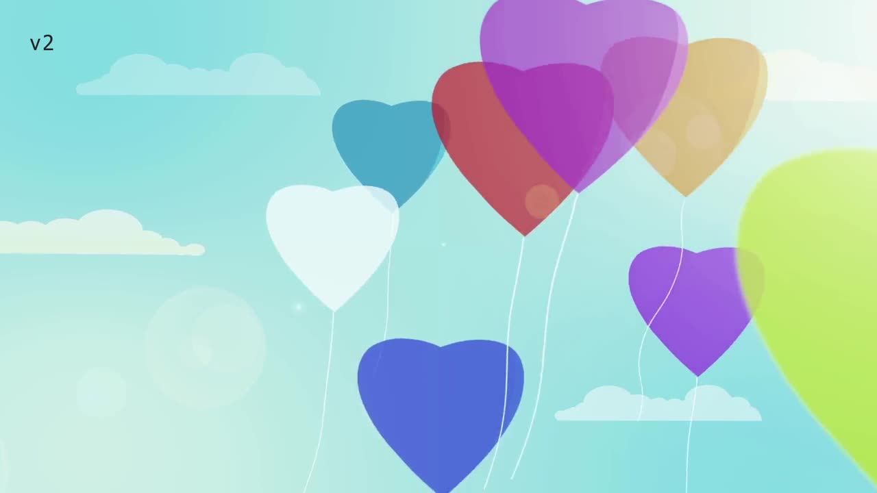 彩色气球飞舞标志素材库精选AE模板