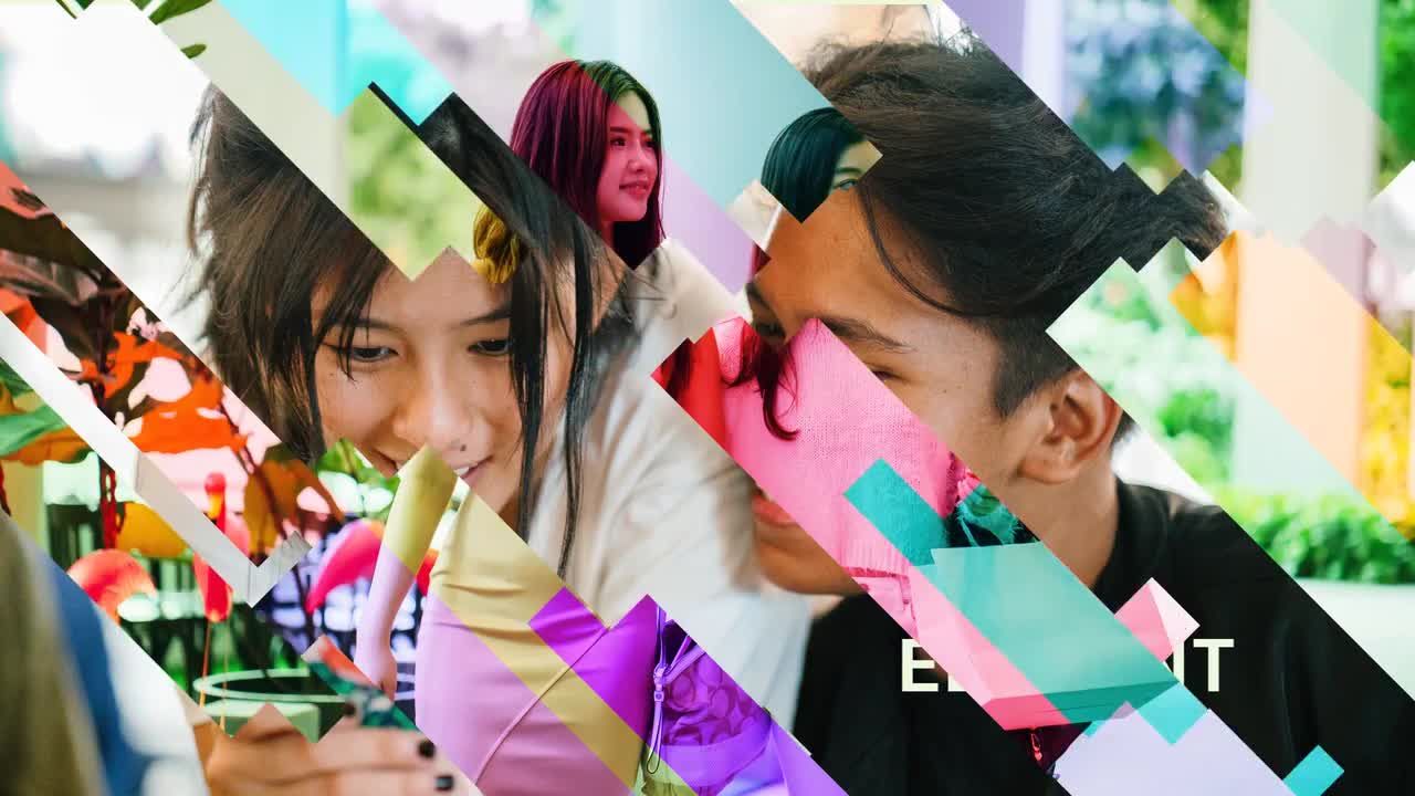 活力明亮的彩色幻灯片素材库精选AE模板