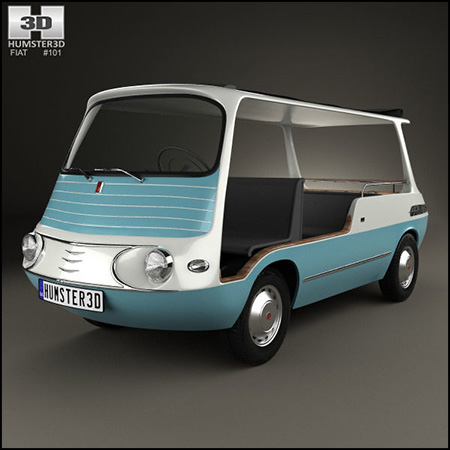 菲亚特Fiat 600 Multipla Marinella 1958 游览观光车素材之家精选3D模型