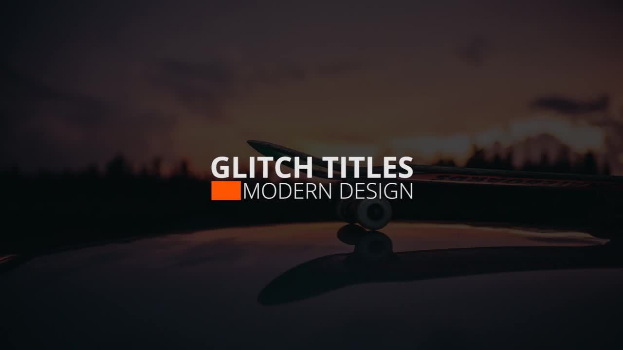 毛刺标题和徽标宣传片素材库推荐Pr模板