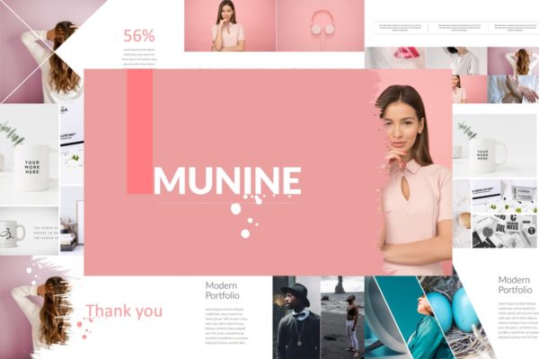 产品设计展示PPT幻灯片模板 MUNINE Powerpoint Template