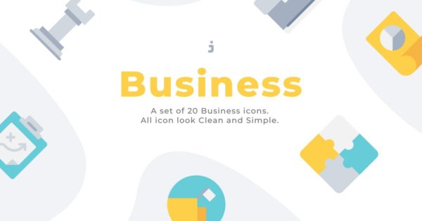 20枚商业企业主题扁平化矢量图标 20 Business icons – Flat