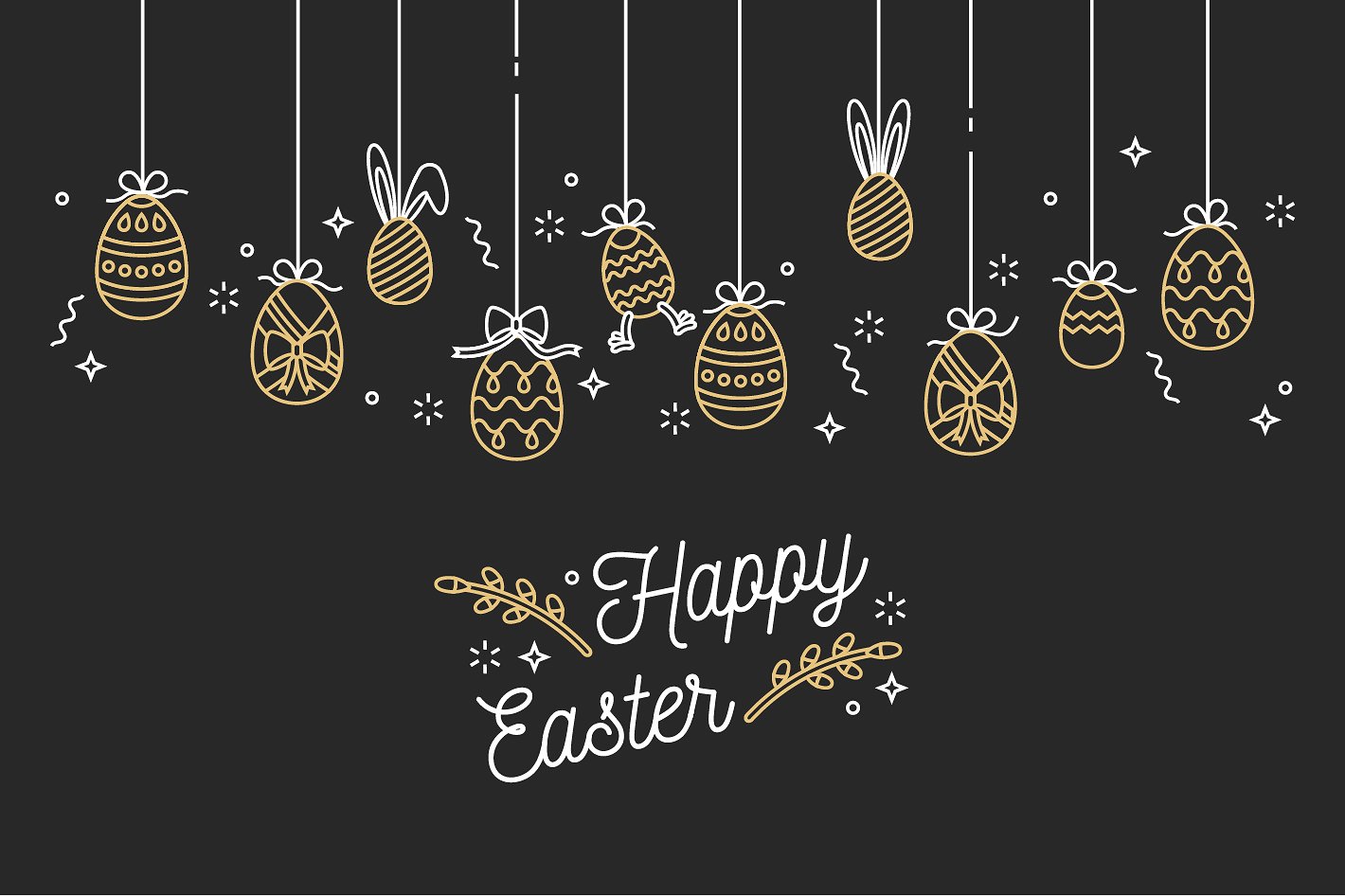 高品质的线性复活节图标插图(3)