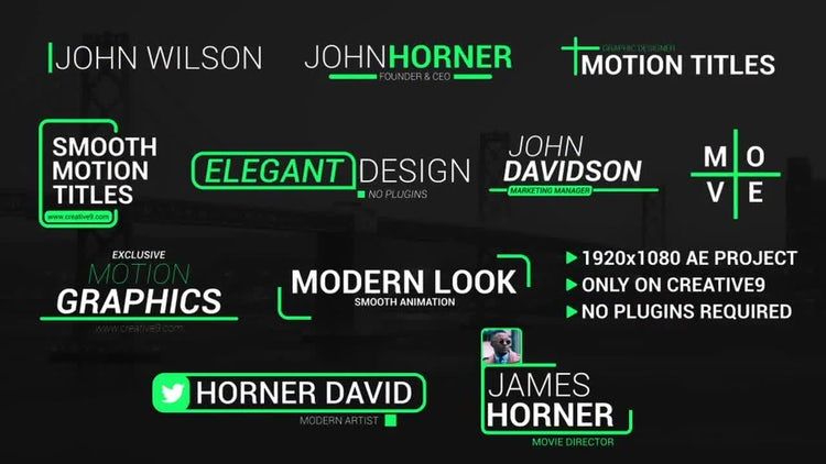 12个最小的下三分之一标题素材库精选AE模板