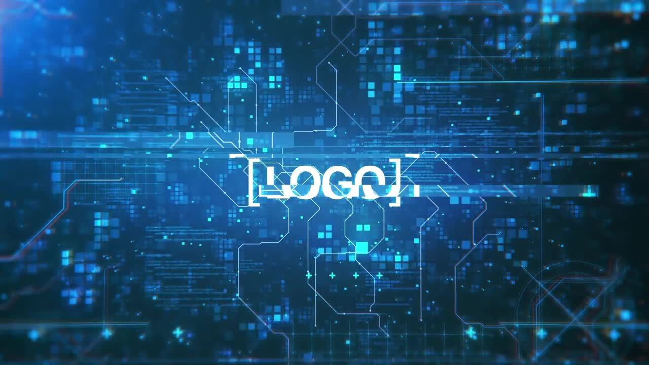 数字徽标显示ae模板素材