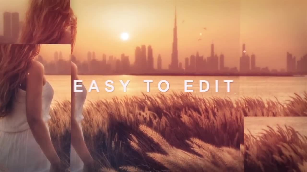 唯美的流动粒子效果动态幻灯片素材库精选AE模板