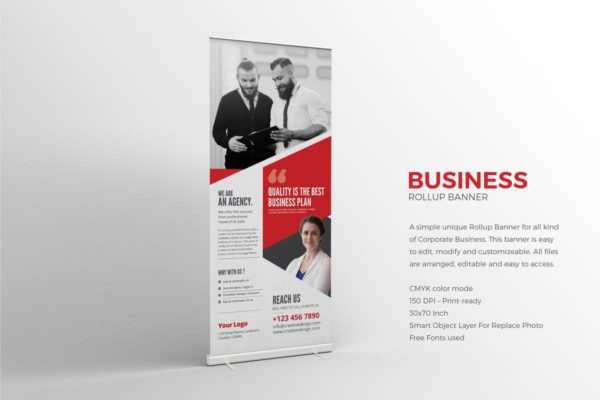 企业易拉宝展架素材库精选广告模板 Roll-up Banner