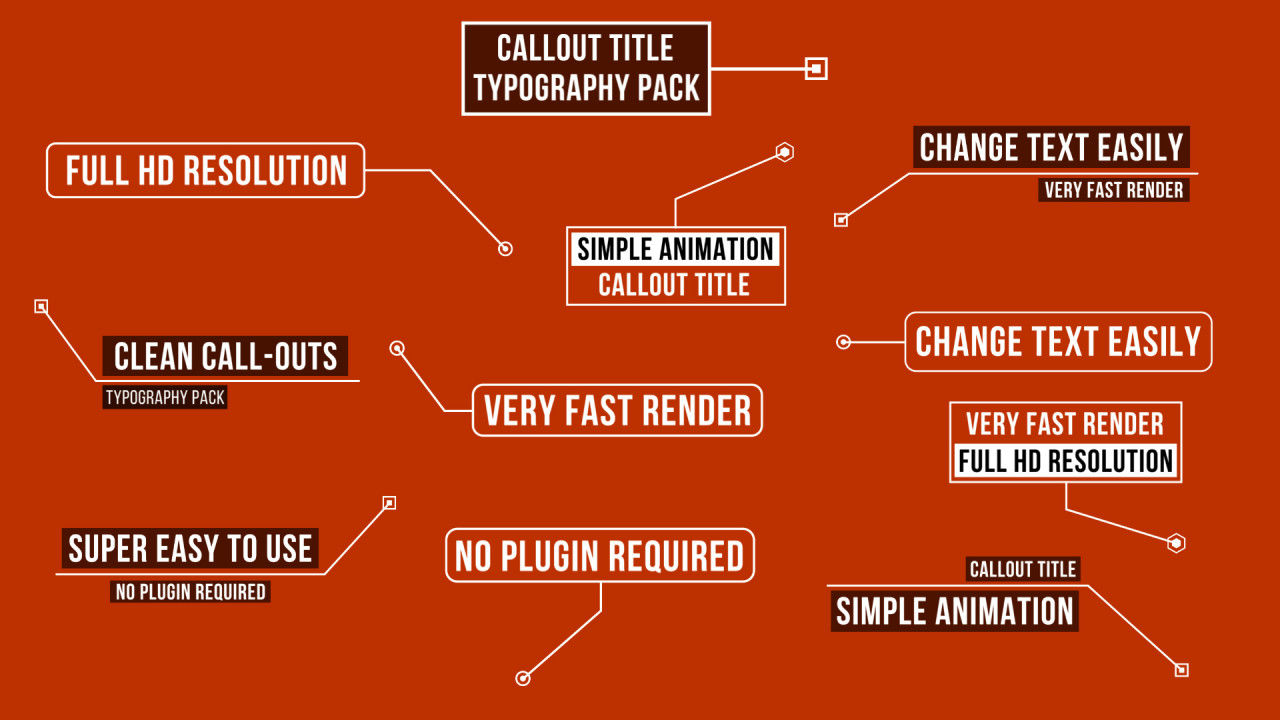 15个时尚设计的附加宣传标题素材库精选pr模板
