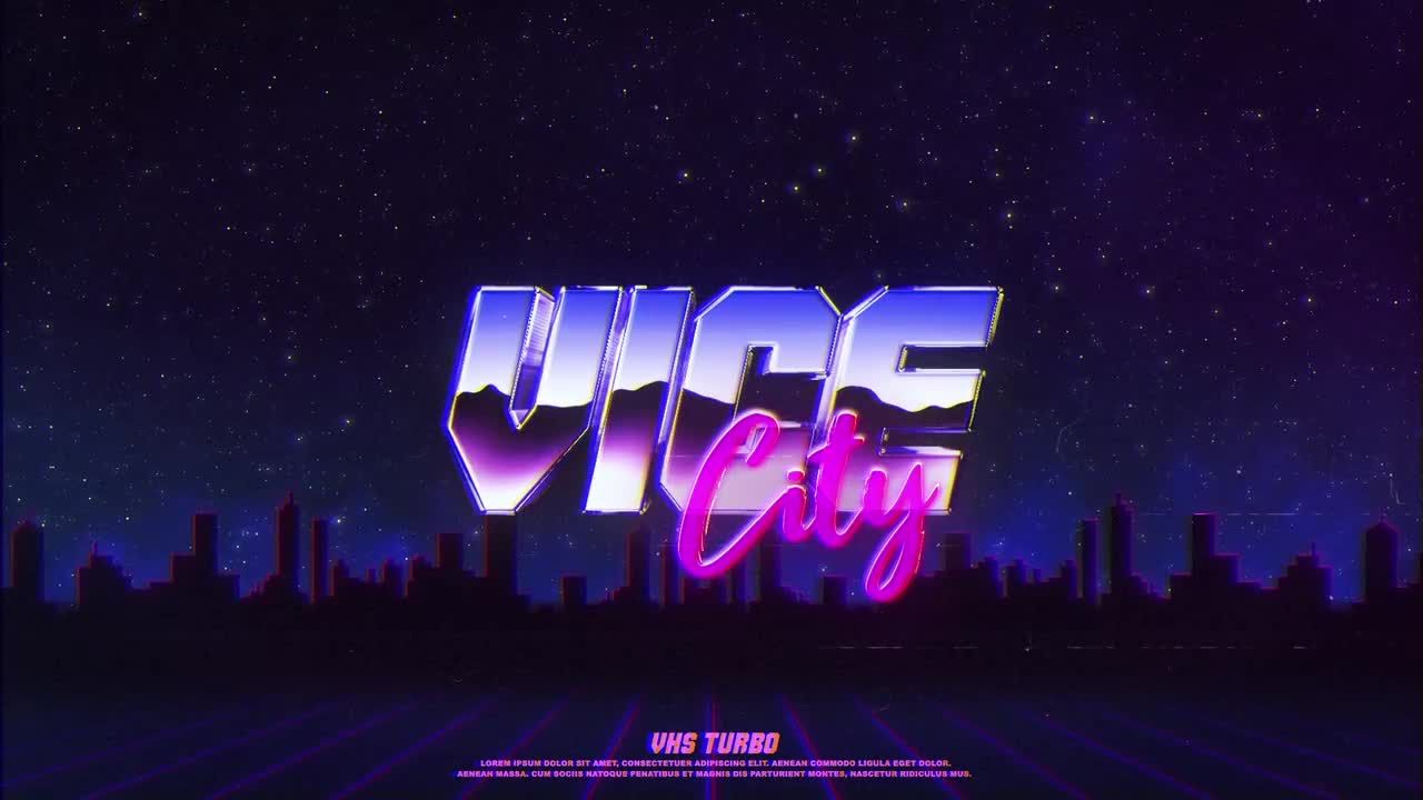 动态动画激光复古波浪标志素材库精选AE模板