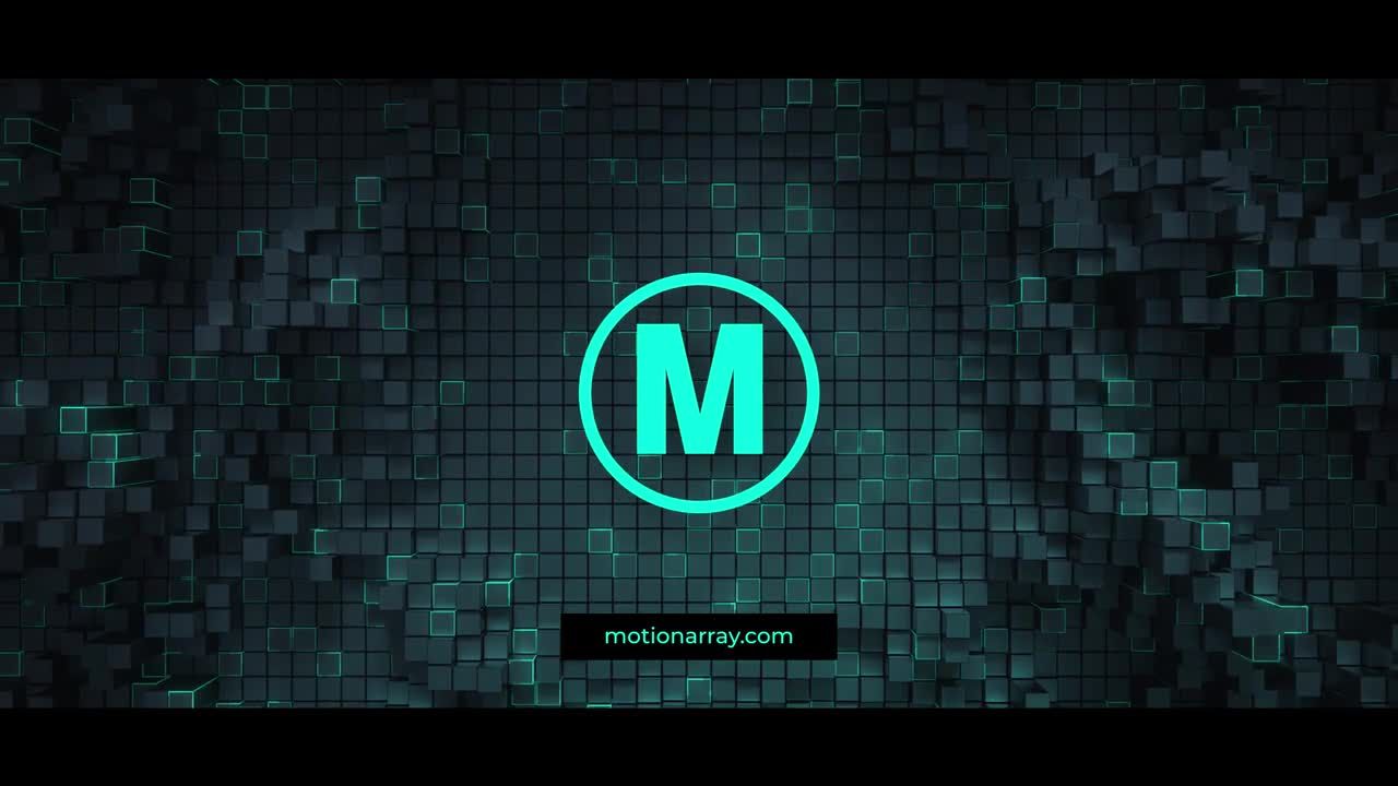 时尚的3D立方体转场技术标志素材库精选AE模板