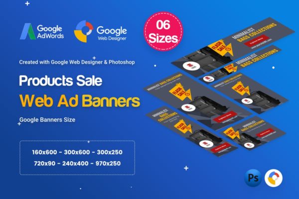 热销单品促销Banner横幅素材库精选广告模板素材 Product Sale Banners HTML5 D8 Ad – GWD &amp; PSD