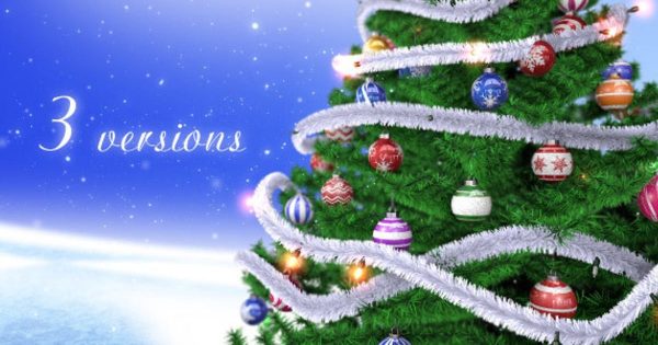 3D旋转圣诞树动画素材库精选AE模板 Christmas Tree