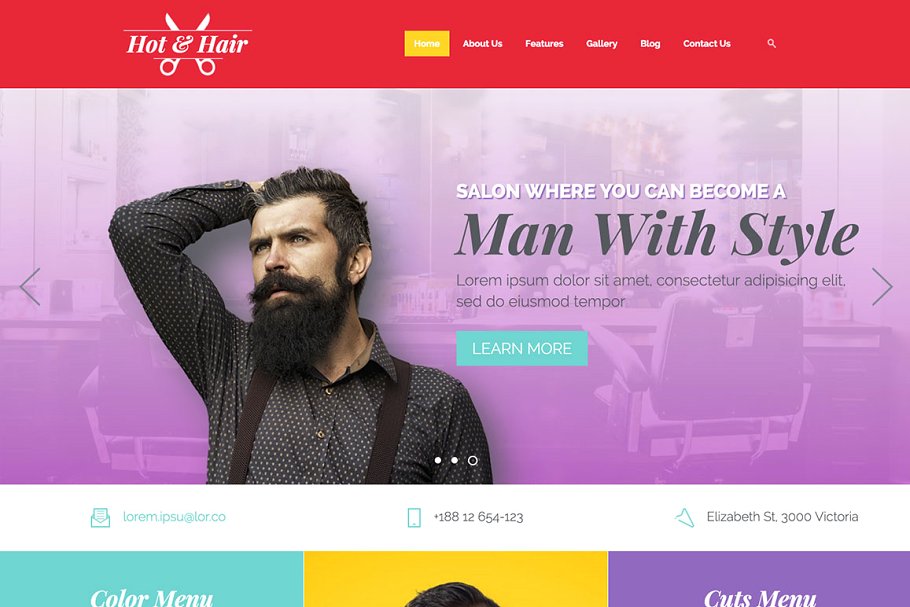 美发沙龙主题网站Joomla模板素材库精选 Hot Hair插图(7)