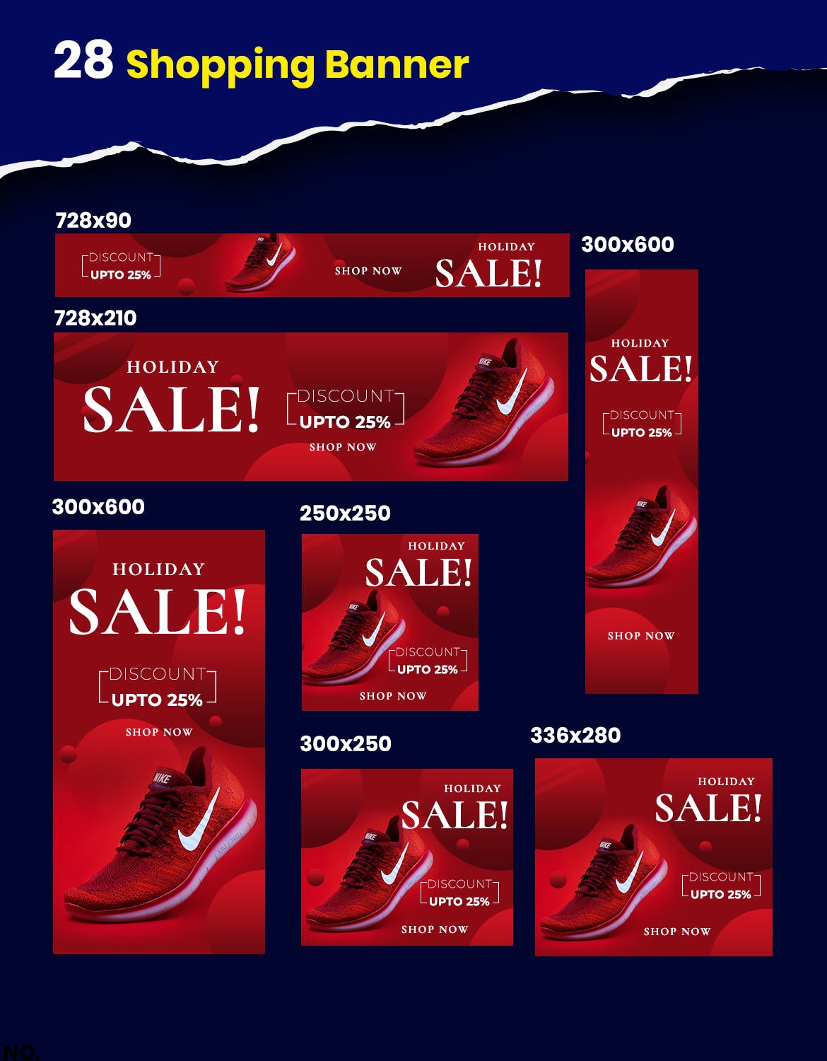 25款多尺寸谷歌创意广告Banner图设计模板 25 Ad Banner Bundle插图(6)