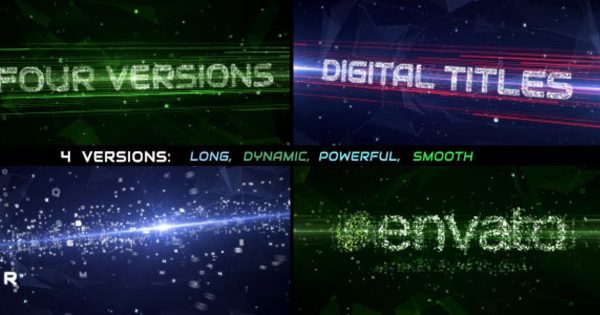 高科技数据像素粒子特效logo演示素材库精选AE模板 Data Stream Titles