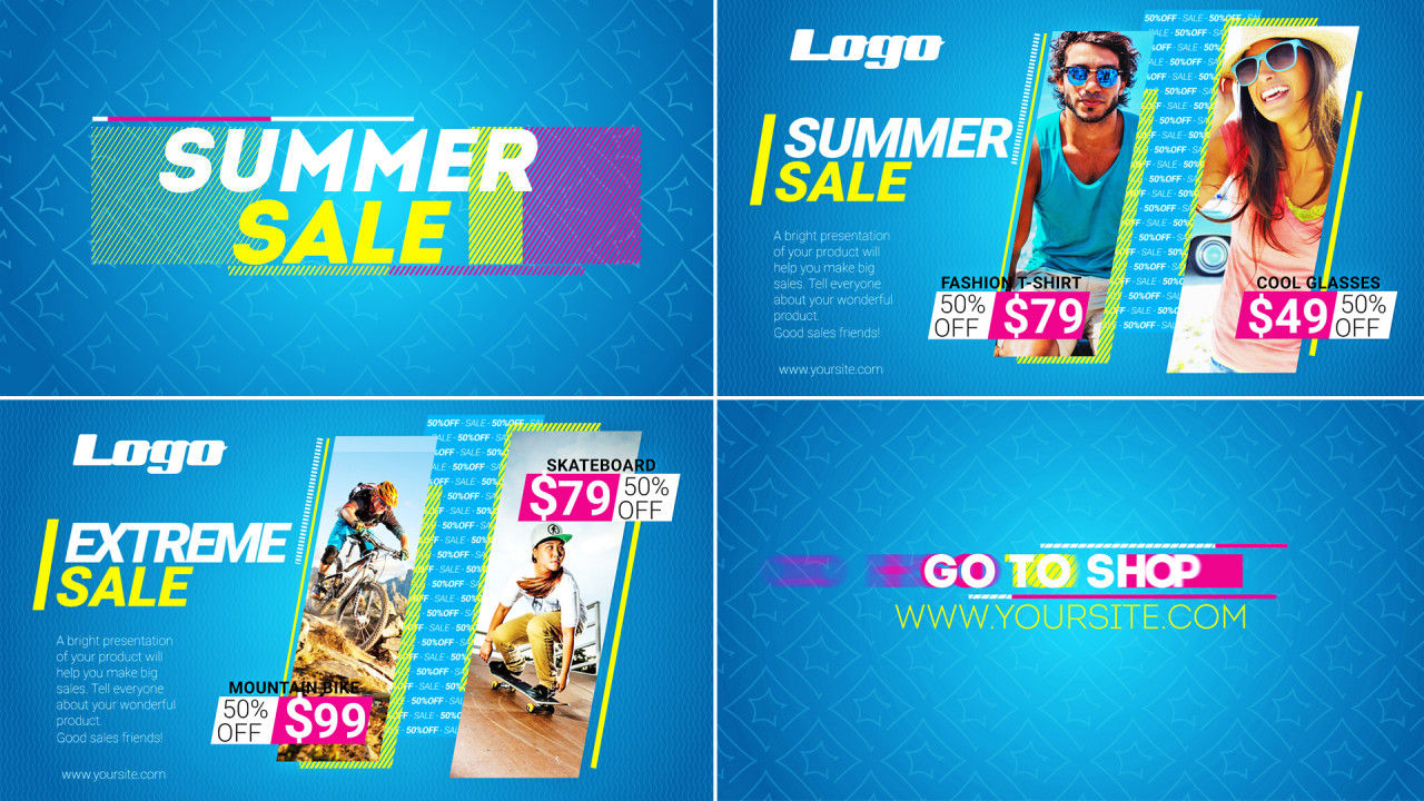 夏季照片展示素材库精选AE模板