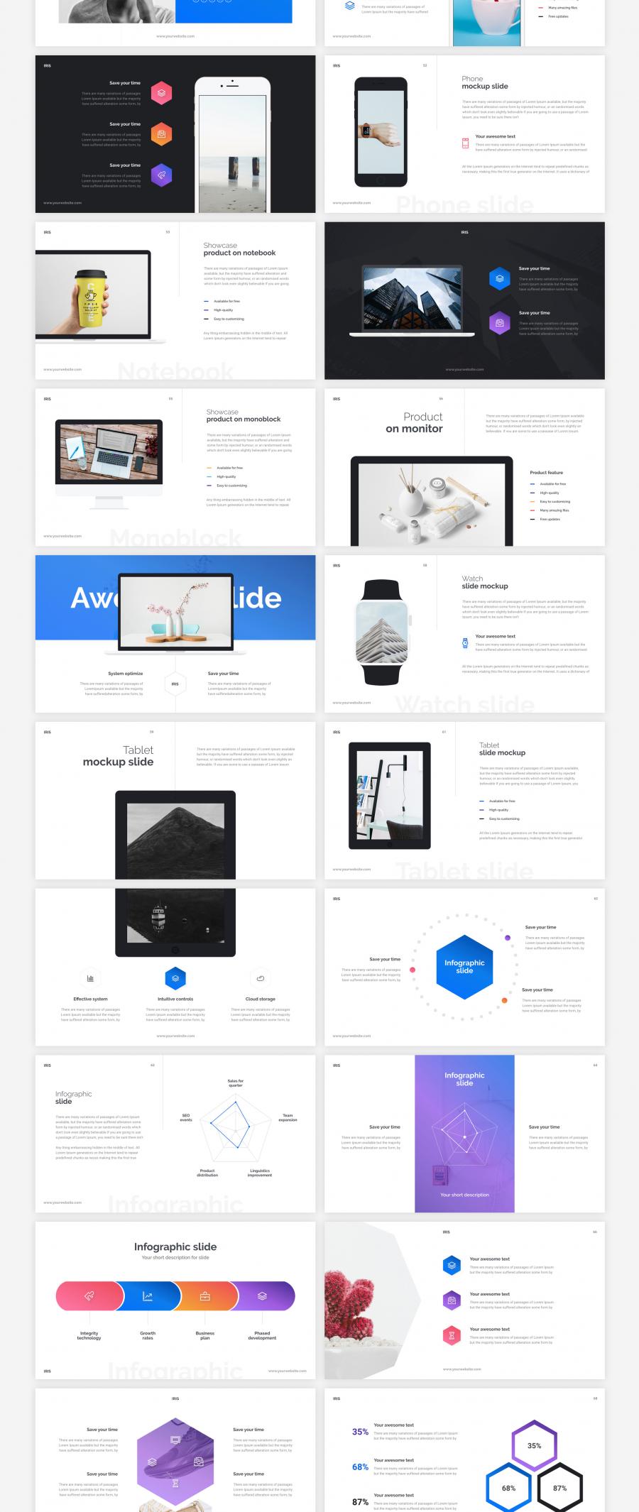 色彩有亲和力的极简主义PPT模版套装Pro [PPTX,Key]插图(4)