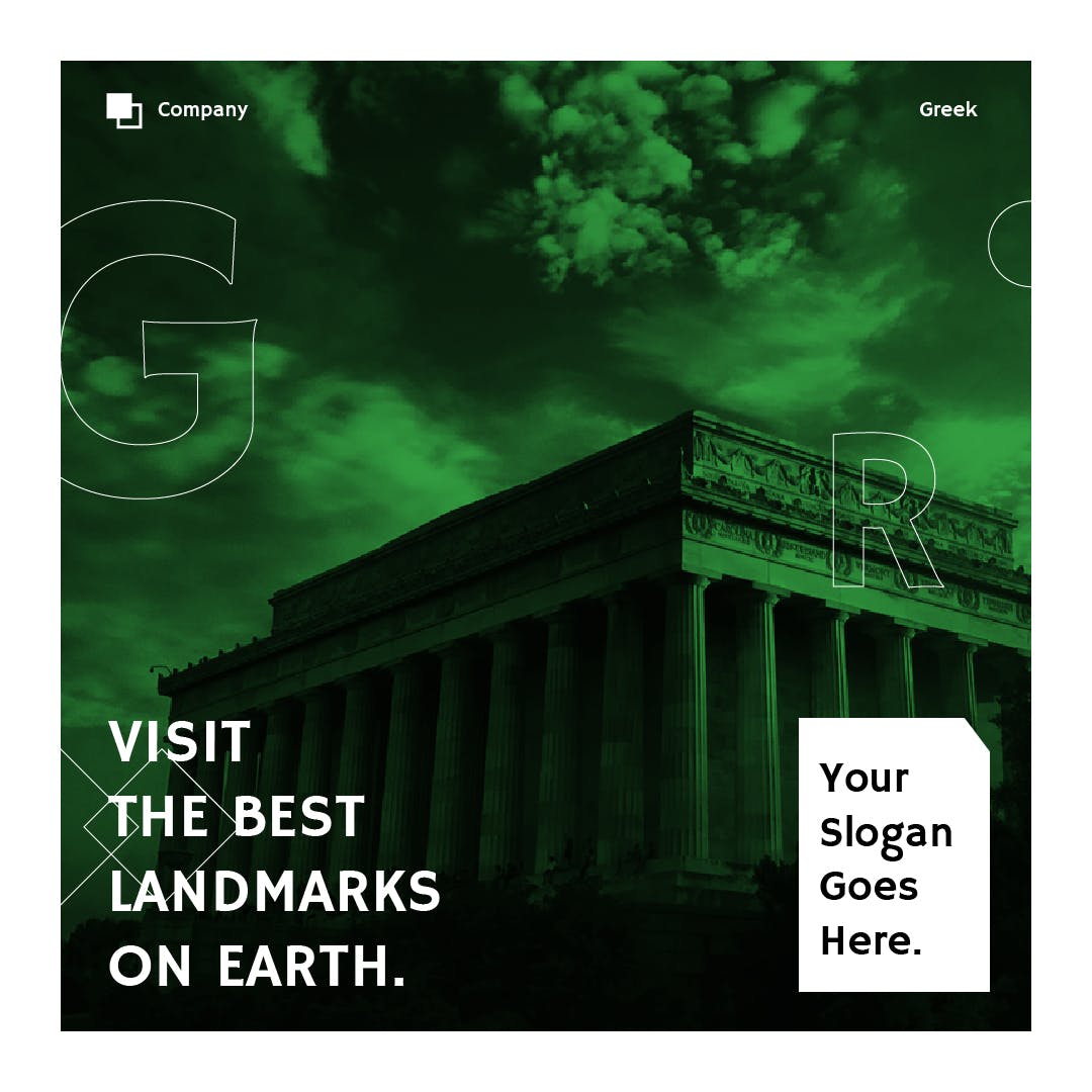 地标建筑宣传社交媒体Banner图设计模板素材库精选 Landmark Social Media Banners插图(1)