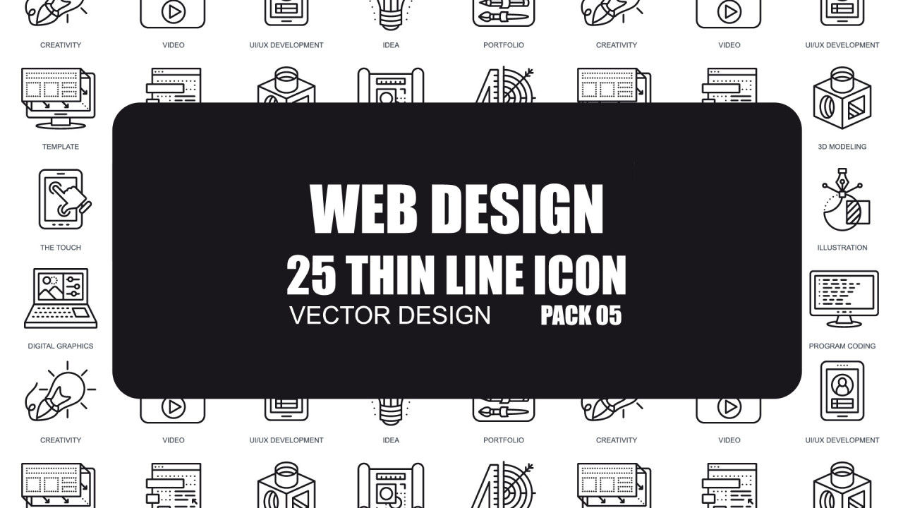 25个漂亮的网页设计细线图标素材库精选AE模板