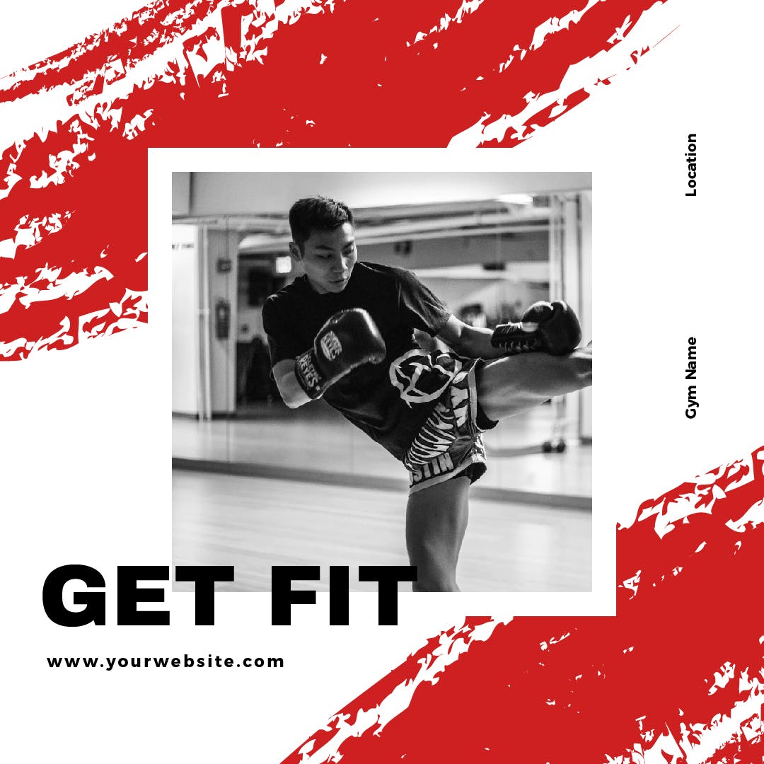 健身品牌社交媒体推广Banner图设计素材 Gym Media Banners插图(1)