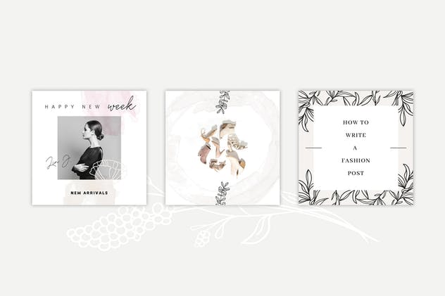 社交新媒体时尚潮流主题广告PSD动画模板素材库精选v1 ANIMATED Instagram Posts – Pure插图(3)