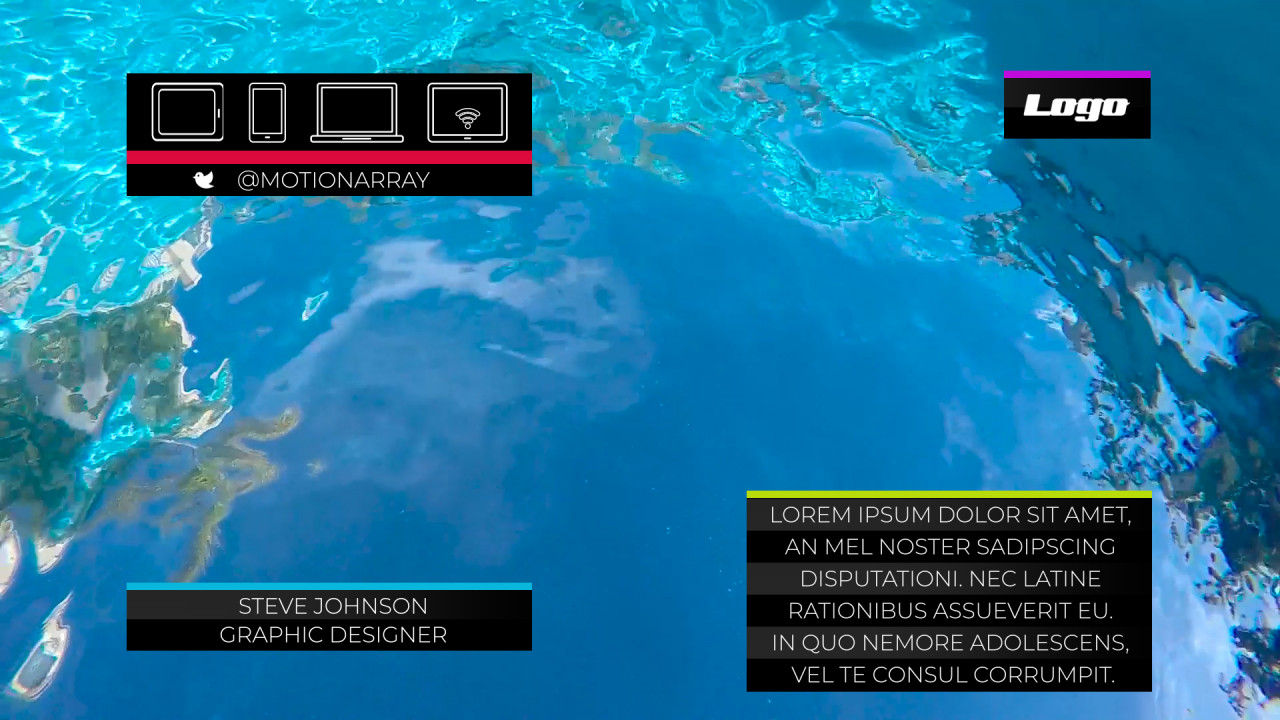 4个标题字幕条动画素材库精选AE模板