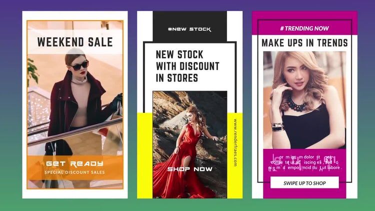 照片墙故事明亮且动态动画的素材库精选AE模板