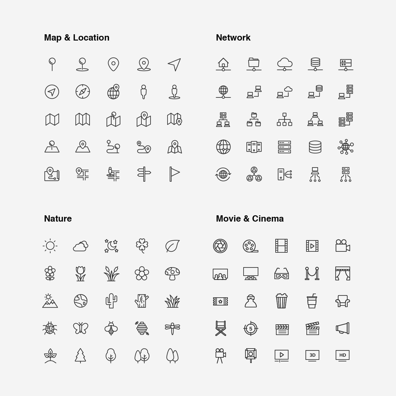 2120枚网站&APP设计师必备的矢量线性素材库精选图标集 Ultimate Icons Growing Pack插图(12)