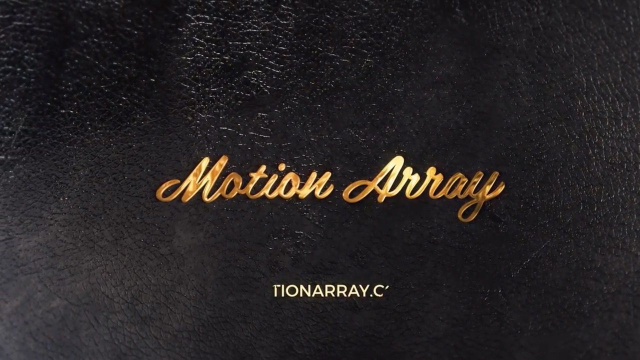 创意皮革背景和金色徽标素材库精选AE模板