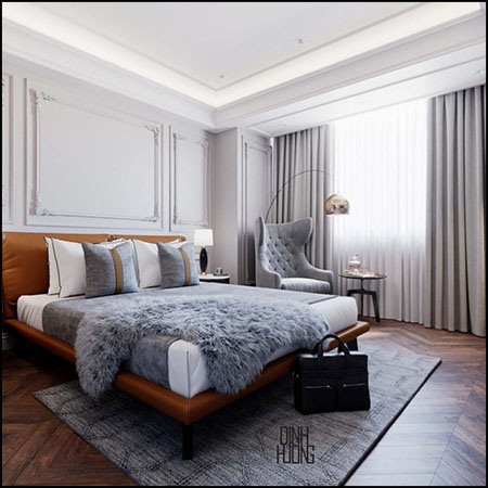 现代卧室室内场景素材之家精选3D模型By Huong Dinh