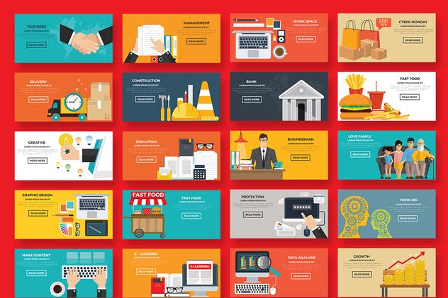 20款概念插画网站广告Banner素材v3 20 Banners插图(1)